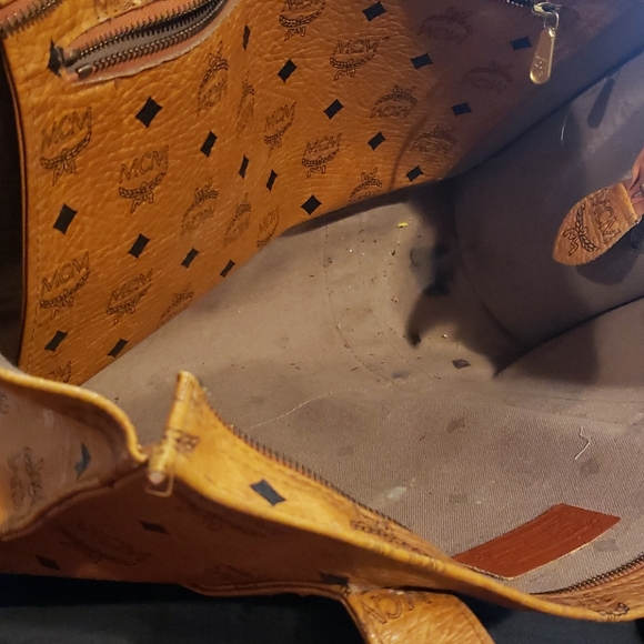 MCM Leather Tote Bag Shoulder Bag Purse - Picture 4 of 7